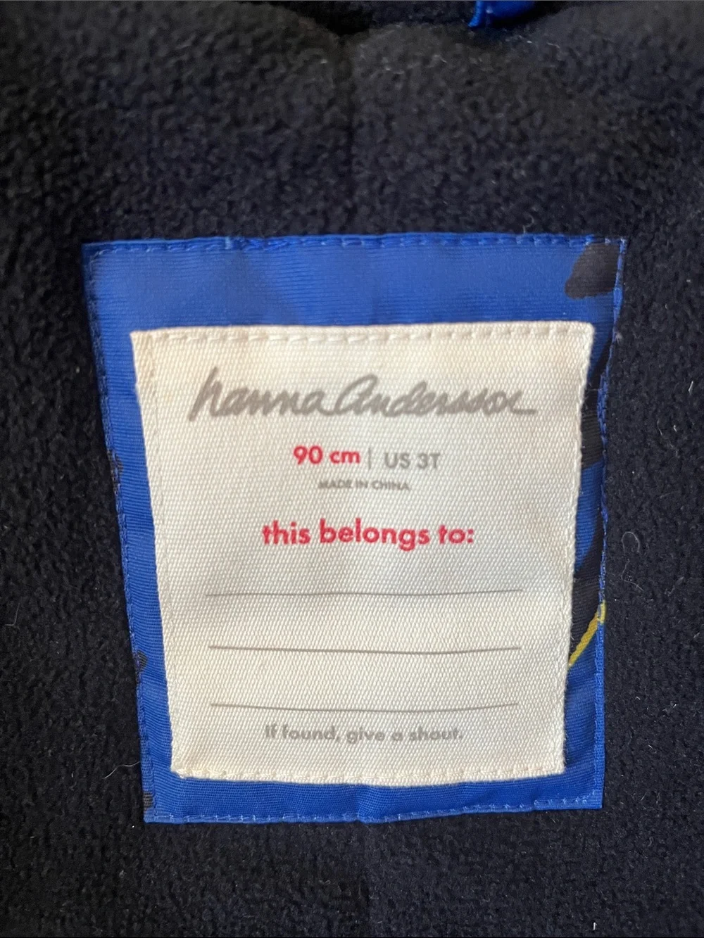 Hanna Andersson 3T Boys Blue Jacket with Yellow Lightning